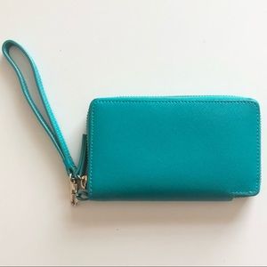 Halogen Teal Cellphone Wallet Wristlet Clutch